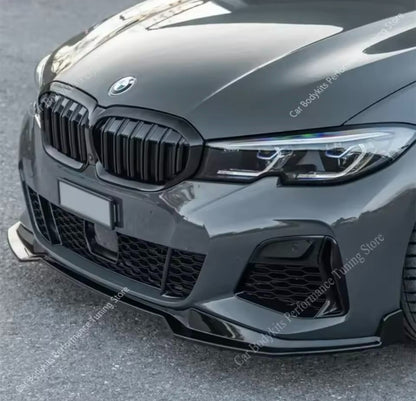BMW 3 Series G20 G21 2019-2022 M Sport Gloss Black Front Splitter Kit Bumper Lip