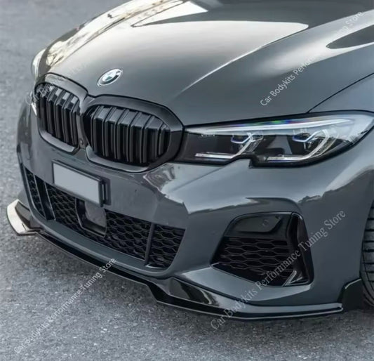 BMW 3 Series G20 G21 2019-2022 M Sport Gloss Black Front Splitter Kit Bumper Lip