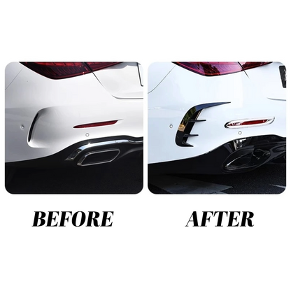 Gloss Black Rear Bumper Grille Vent Canards For Mercedes C Class W206 2022+