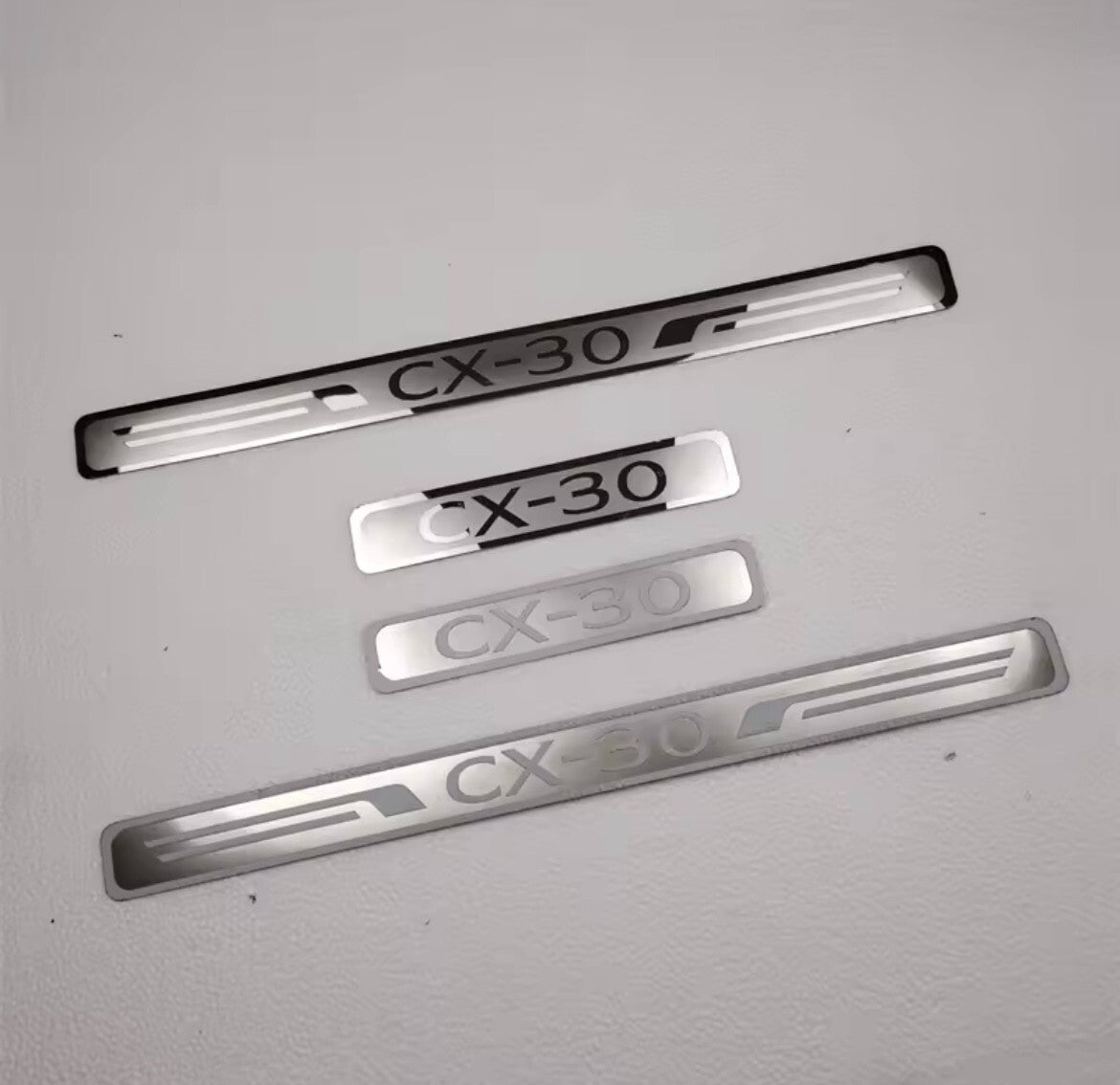 Mazda CX-30 2019 2020 Stainless Steel Door Sill Protector Strips Scuff Plates