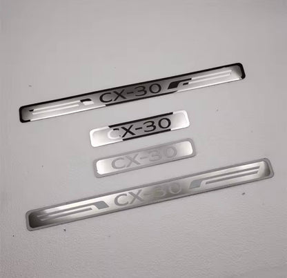 Mazda CX-30 2019 2020 Stainless Steel Door Sill Protector Strips Scuff Plates