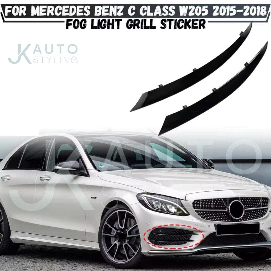 Gloss Black Front Bumper Side Vent Blades x4 For Mercedes Benz C Class W205 C205