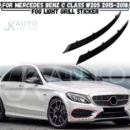 Gloss Black Front Bumper Side Vent Blades x4 For Mercedes Benz C Class W205 C205