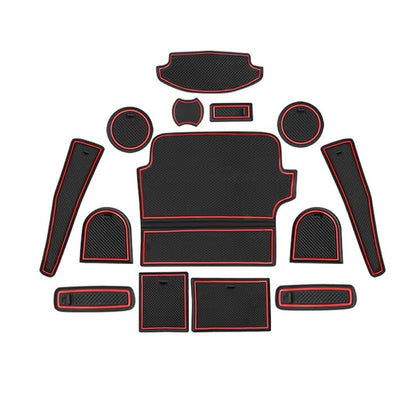 Ford Fiesta MK8 2018-2022 Interior Trim Anti Slip Rubber Mats Black Red 14pcs