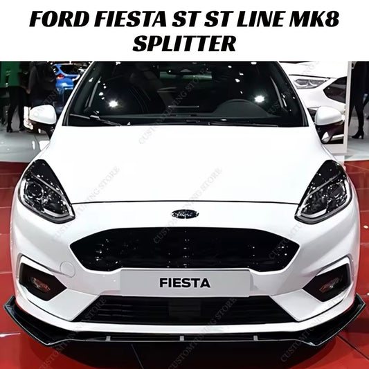 Ford Fiesta ST ST Line MK8 2018-2021 Front Splitter Gloss Black Bumper Lip