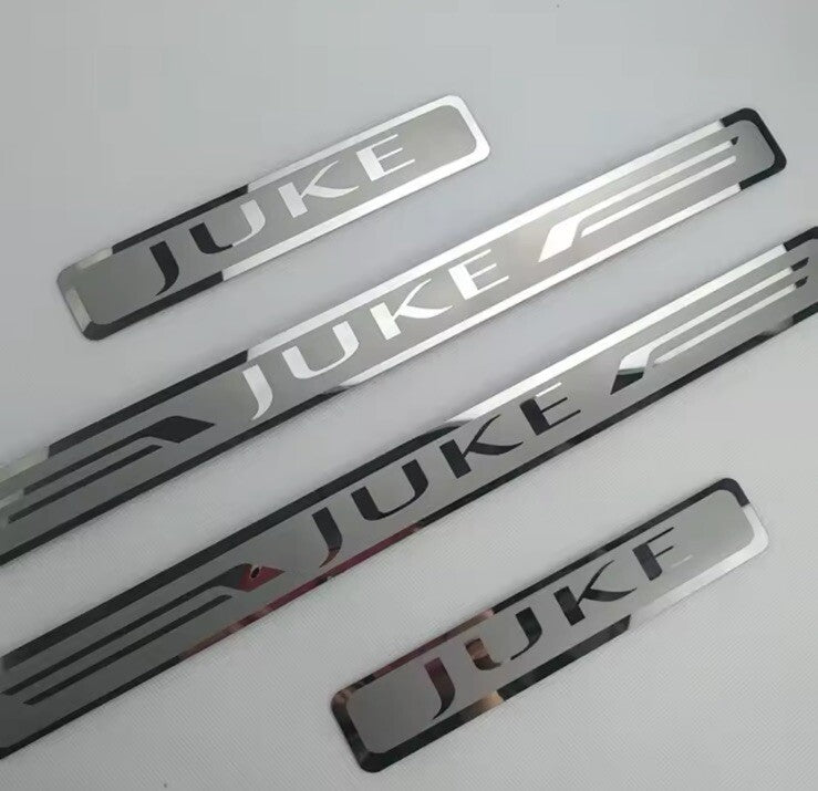 Nissan Juke Stainless Steel Door Sill Scuff Protector Plates Silver 4pcs