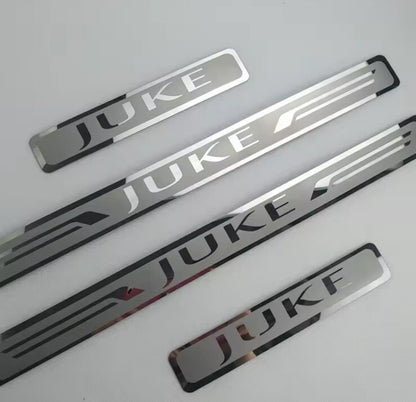 Nissan Juke Stainless Steel Door Sill Scuff Protector Plates Silver 4pcs