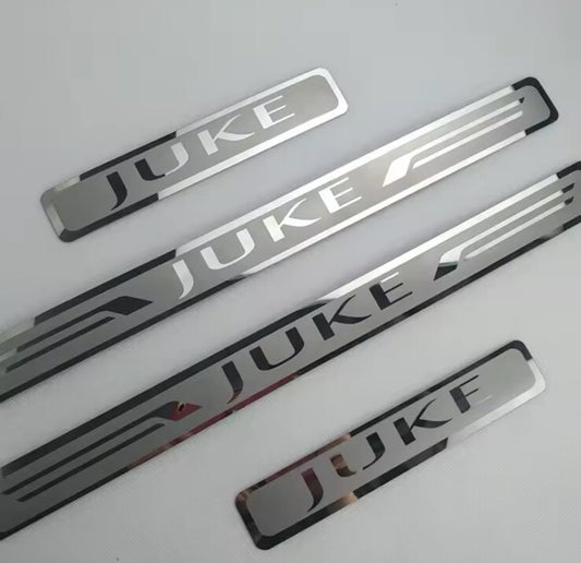 Nissan Juke Stainless Steel Door Sill Scuff Protector Plates Silver 4pcs