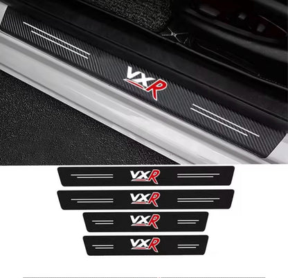 VXR Carbon Fibre Effect Adhesive Door Sill Strips For Vauxhall Astra Corsa 4pcs
