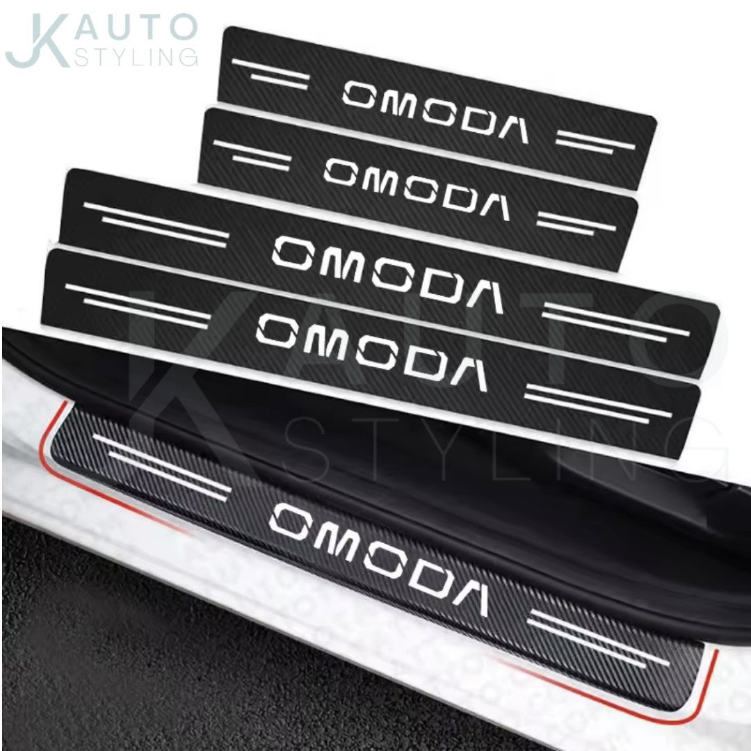 Chery Omoda Carbon Fibre Effect Car Door Sill Protector Strips Vinyl 4pcs