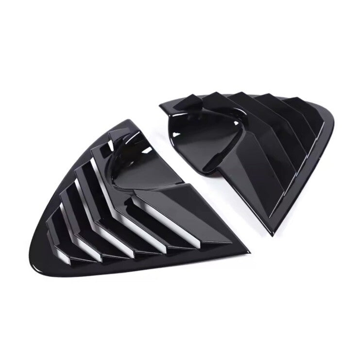 Seat Leon MK2 2008-2012 Gloss Black Rear Side Window Louver Vents Covers 2pcs