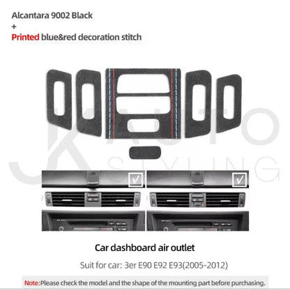 BMW E90 E92 E93 Black Alcantara Centre Dashboard Panel Trim Cover Set 5pcs