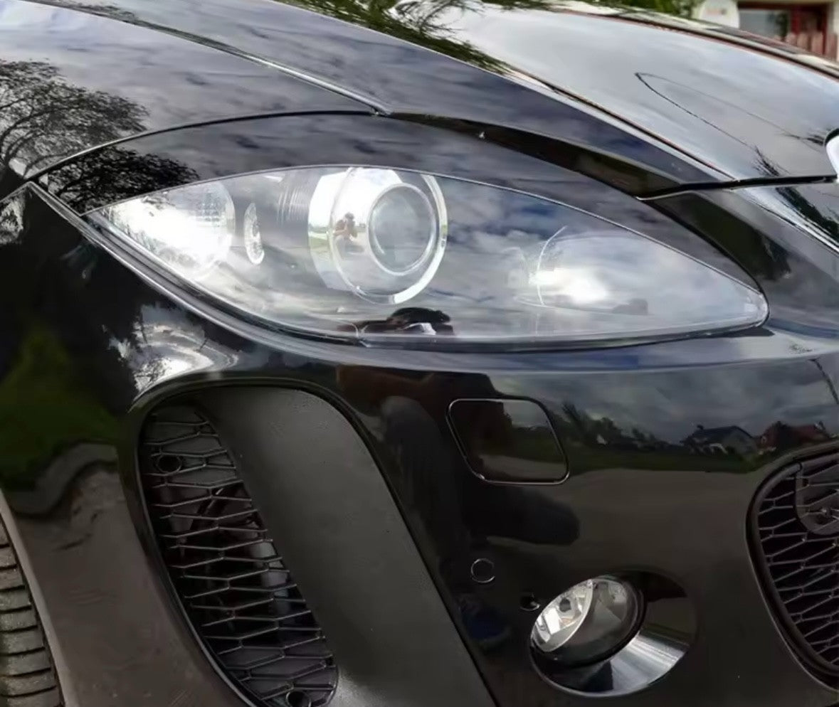 Seat Leon MK2 2005-2012 Gloss Black Headlight Eyelids Eyebrows 2pcs