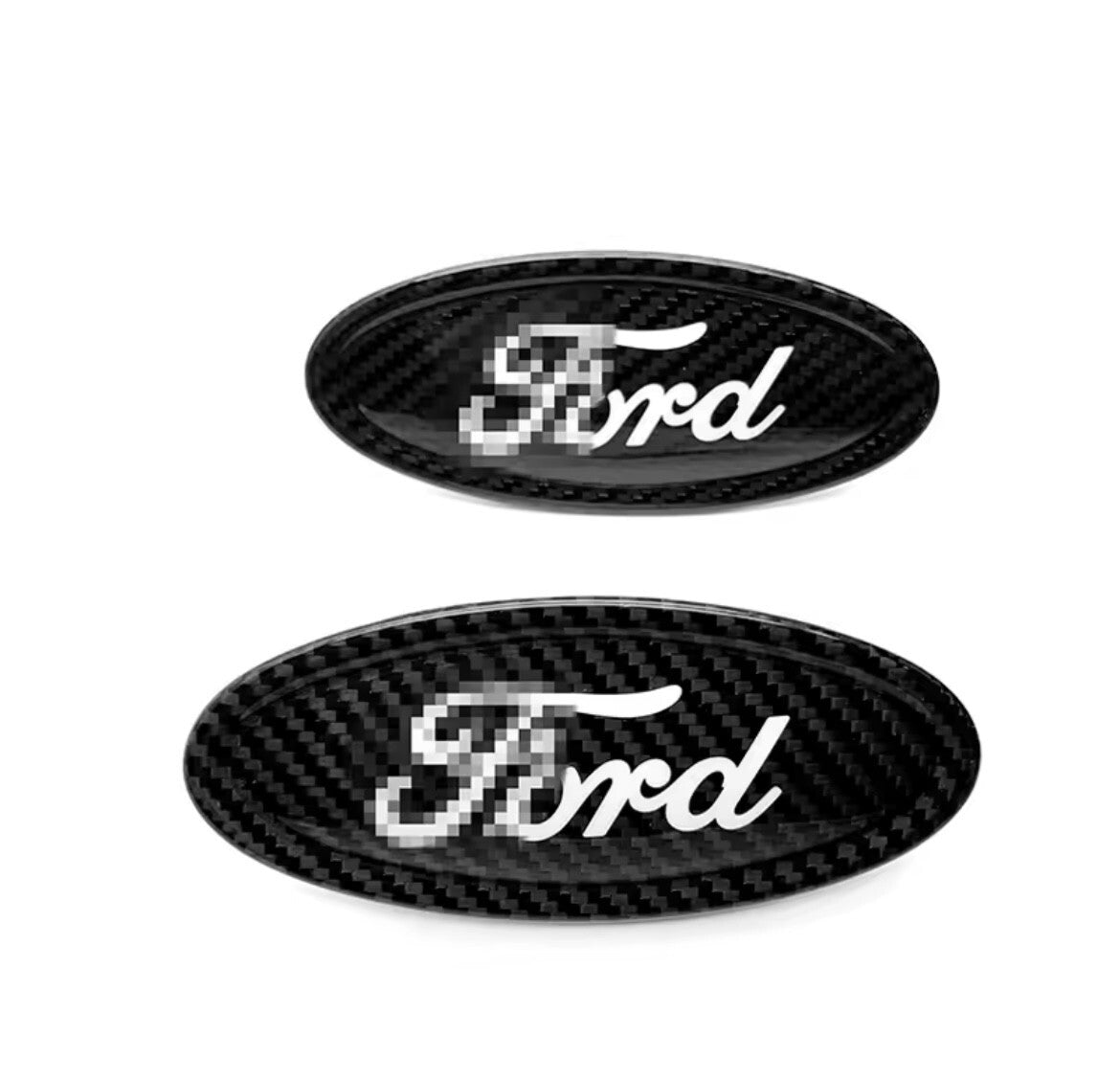 Ford Focus MK3.5 2015-2018 Genuine Carbon Fibre Front & Rear Badges White Logo