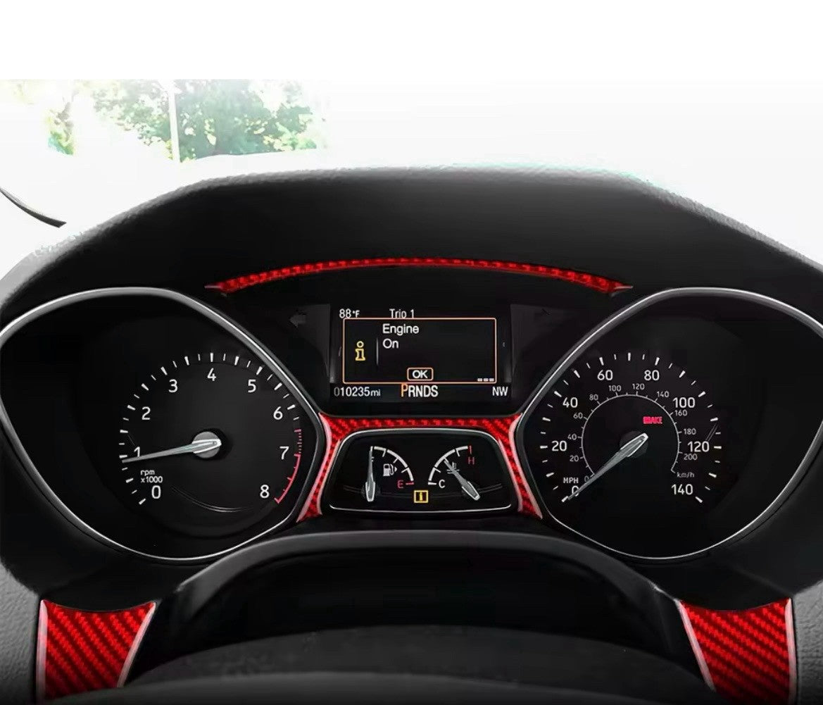 Ford Focus ST ST Line RS 2015-2018 Red Carbon Fibre Speedometer Dash Surround
