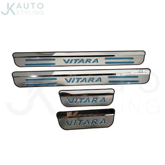 Suzuki Vitara 2015-2021 Stainless Steel Door Sill Protector Scuff Plates Silver