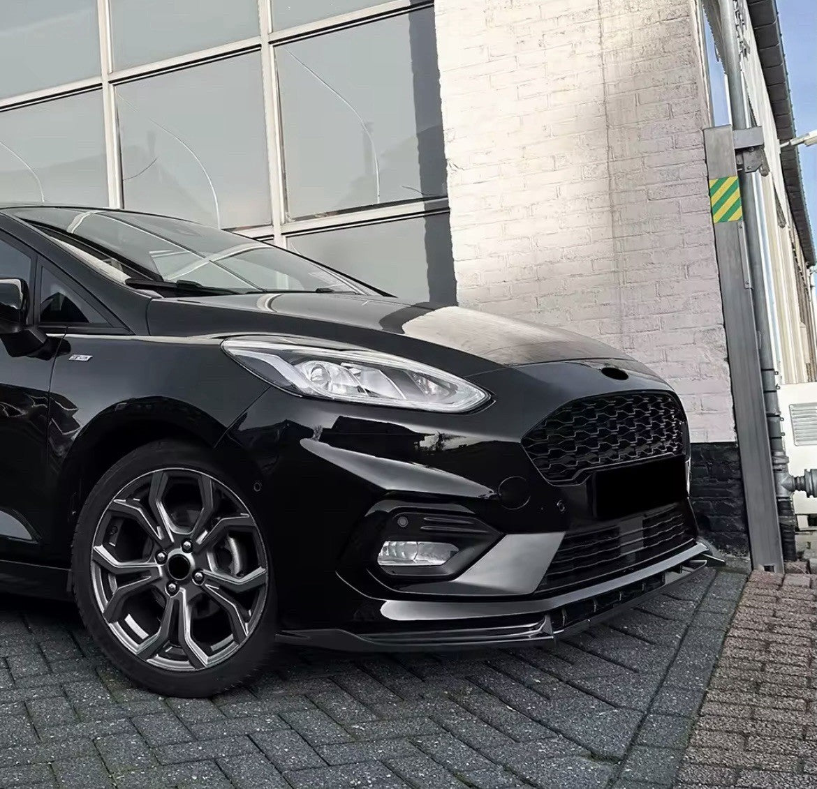 Ford Fiesta ST Line MK8 2018-2021 Front Splitter Gloss Black Bumper Lip Aero Kit