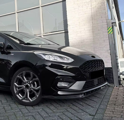 Ford Fiesta ST Line MK8 2018-2021 Front Splitter Gloss Black Bumper Lip Aero Kit