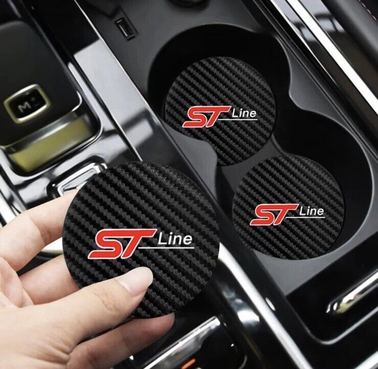 Ford ST Line Anti-Slip Drink Coaster Mat For Ford Fiesta Focus Puma Kuga Mondeo