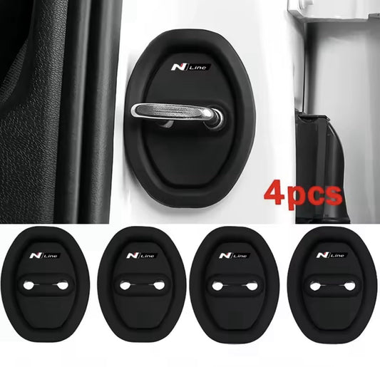 Hyundai N Line Black Silicone Door Lock Protector Covers i10 i20 i30 Tucson 4pcs