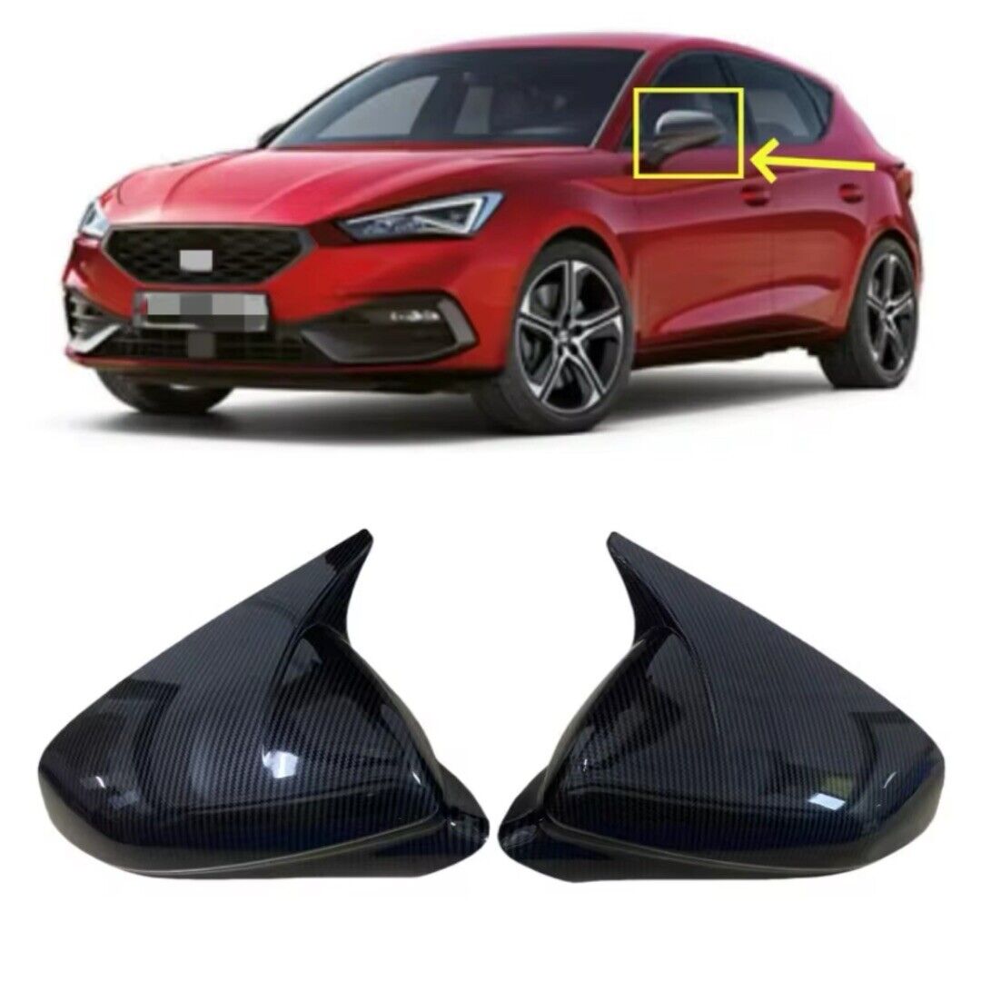 Seat Leon MK4 Cupra 2020-2024 Carbon Fibre M Style Sport Wing Mirror Caps Covers