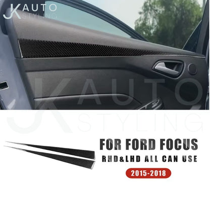 Ford Focus MK3.5 2015-2018 Carbon Fibre Interior Door Card Trim Overlay 2pcs