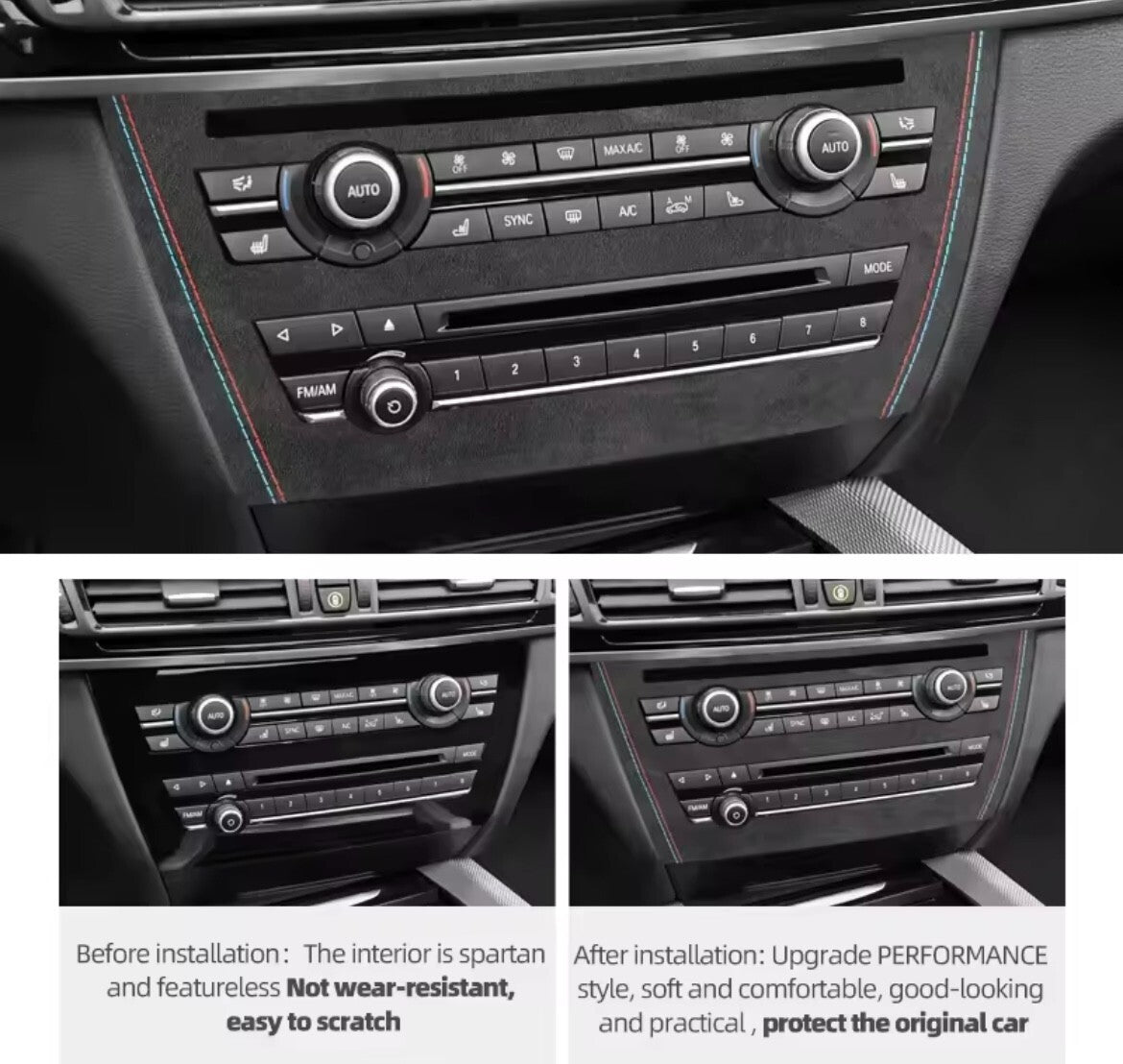 BMW X5 F15 X6 F16 2014-2018 Alcantara Centre Console Air Con CD Panel Trim