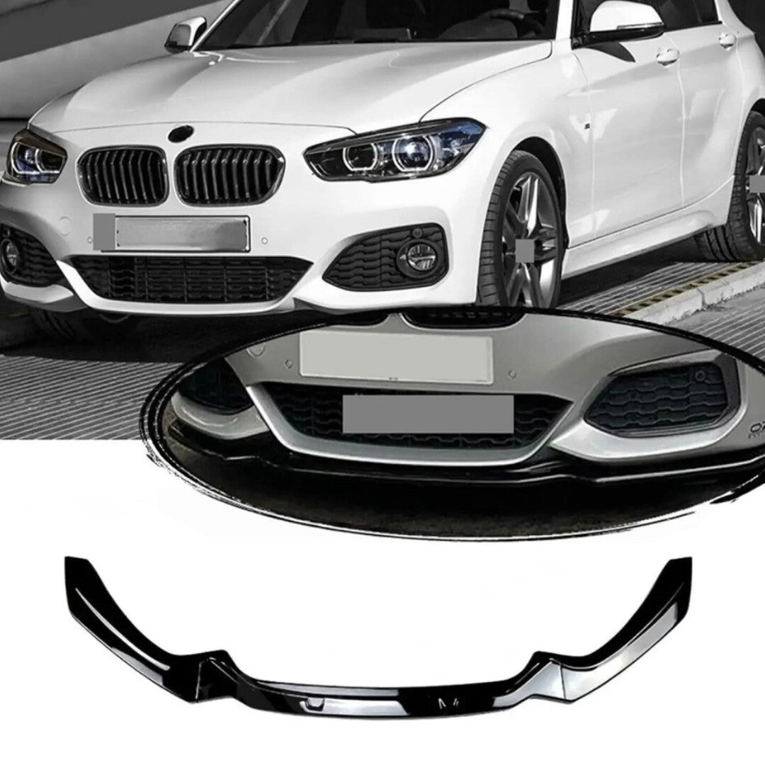 BMW 1 Series F20 F21 LCI 2015-2019 M Sport Gloss Black Front Splitter Bumper Lip