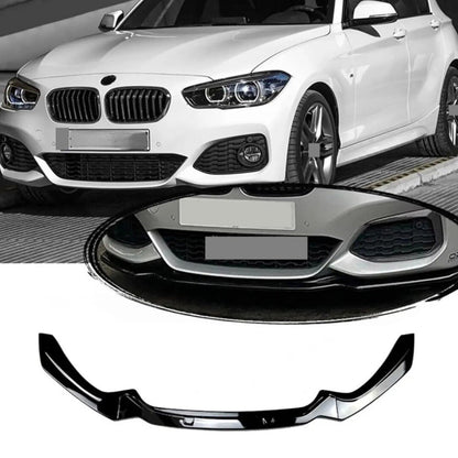 BMW 1 Series F20 F21 LCI 2015-2019 M Sport Gloss Black Front Splitter Bumper Lip
