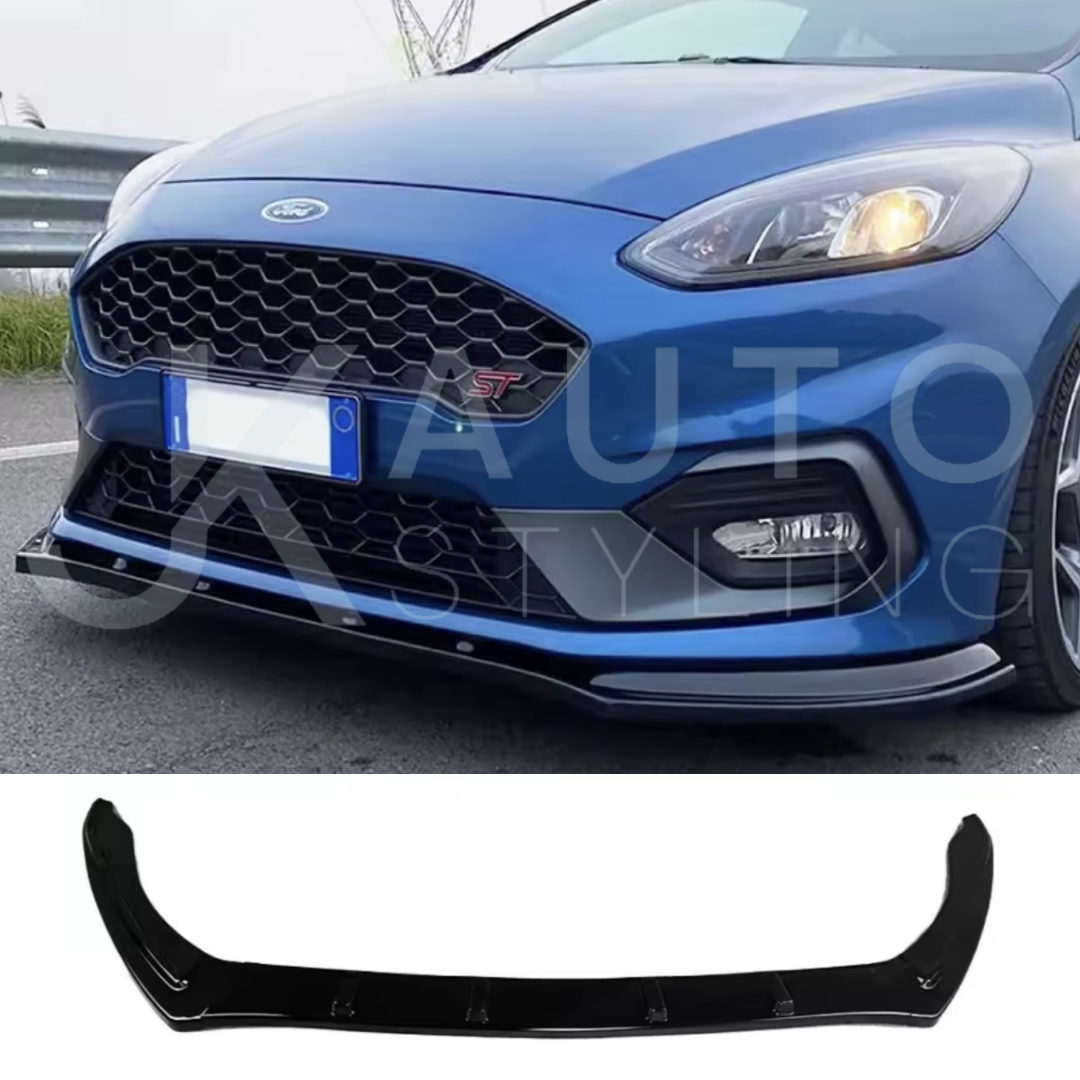 Ford Fiesta ST ST Line MK8 2018-2021 Gloss Black Front Splitter Lip
