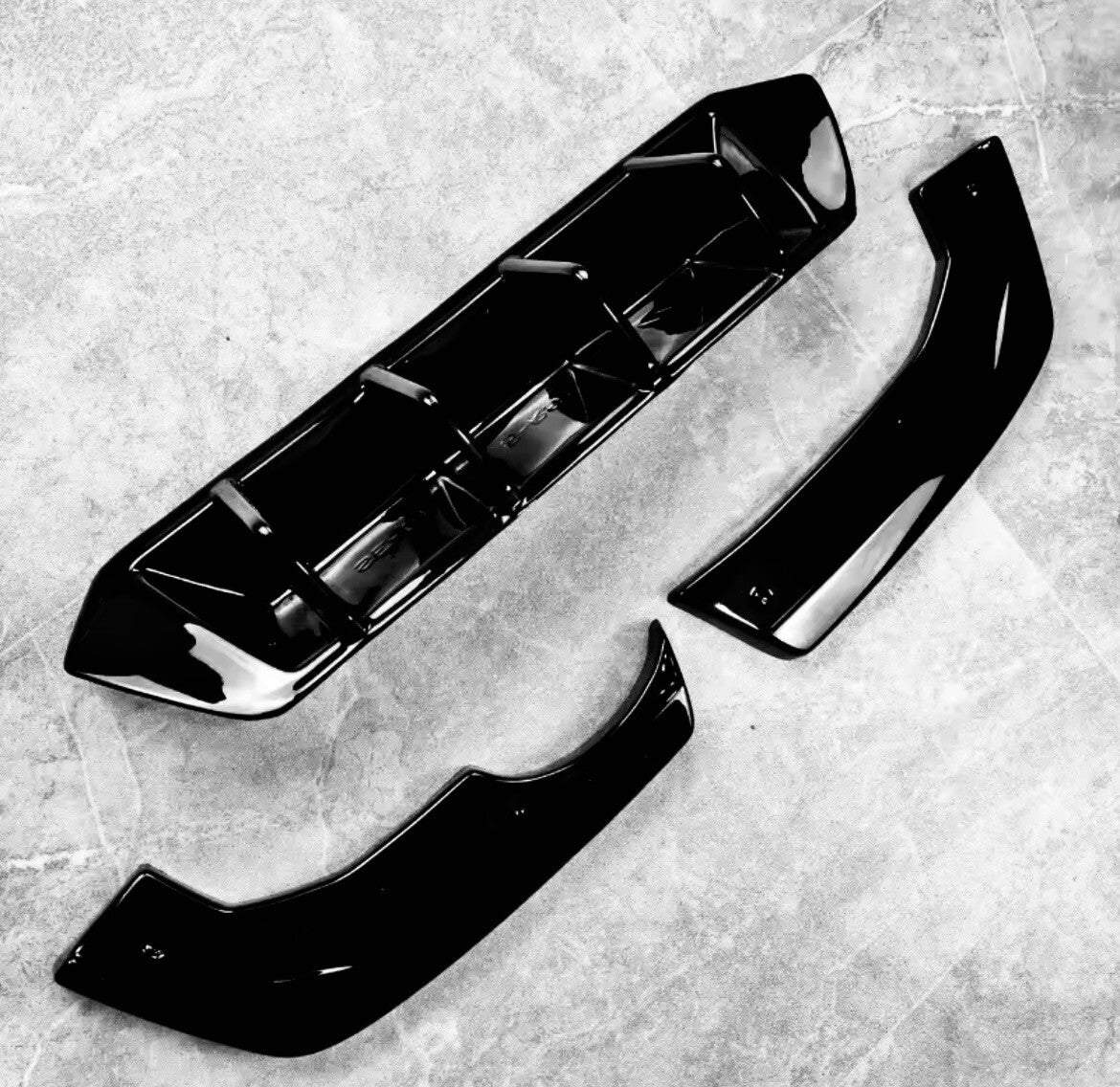 Seat Ibiza MK5 2017-2021 Rear Bumper Diffuser & Rear Spats Kit Gloss Black 3pcs