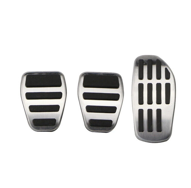 Metal Sport Pedal Covers For Nissan X-Trail Qashqai Rogue Silver Manual 3pcs