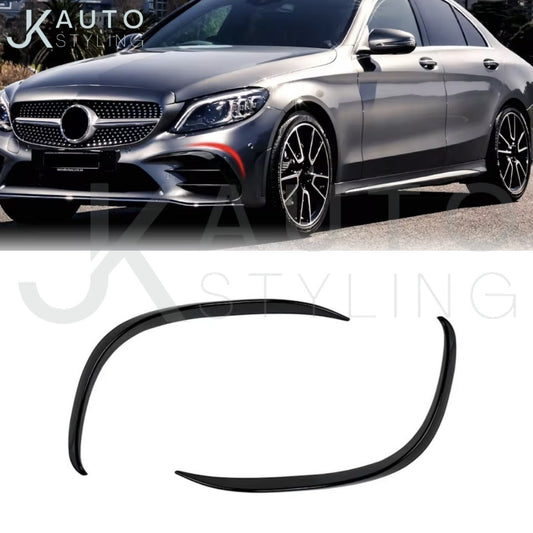 Gloss Black Front Bumper Side Vent Canards For Mercedes Benz C Class W205 C205