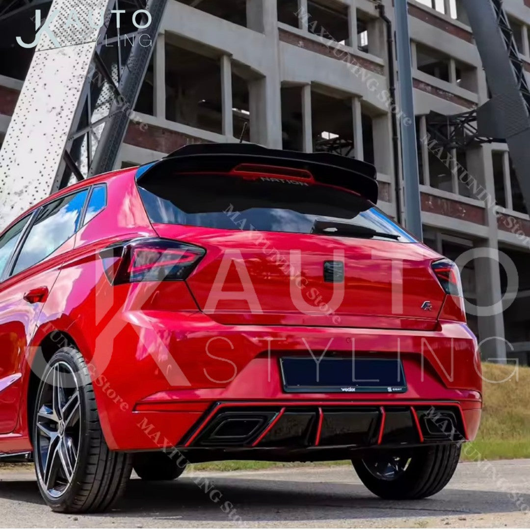 Seat Ibiza MK5 6F 2017-2025 Gloss Black Spoiler Extension Rear Wing Lip