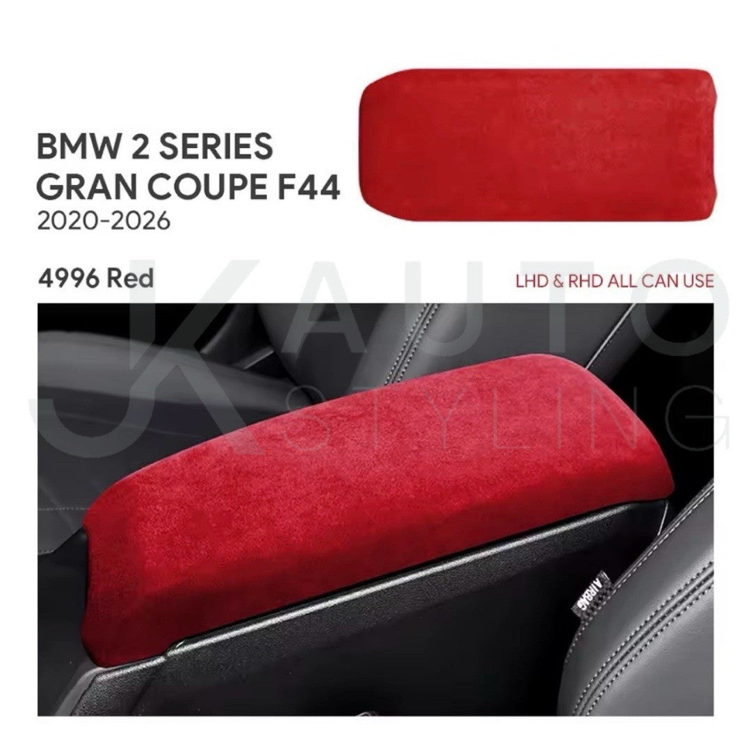 BMW 2 Series F44 Red Suede Alcantara Central Armrest Cover Trim Pad Cushion