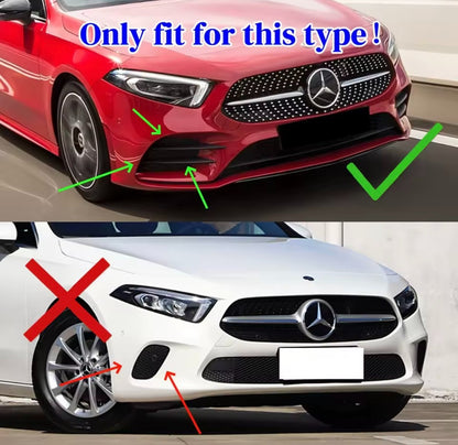 Gloss Black Front Bumper Canards For Mercedes A Class W177 V177 2019-22 A35 AMG