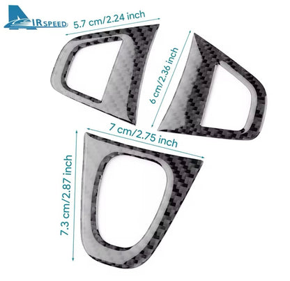 Renault Megane RS Fluence 2009-2014 Carbon Fibre Steering Wheel Trim Cover 3pcs