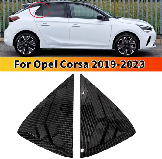 Vuaxhall Corsa F 2019-2023 Carbon Fibre Rear Window Louver Vent Covers 2pcs