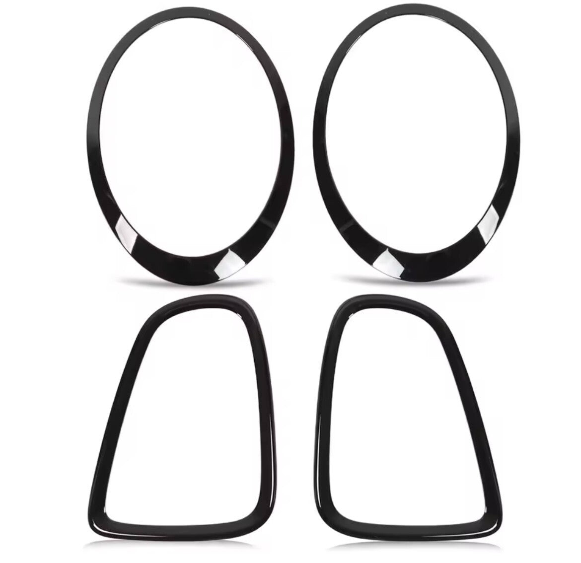 Mini R56 R57 R58 R59 Cooper One S JCW Gloss Black Light Surround Replacement 4pc