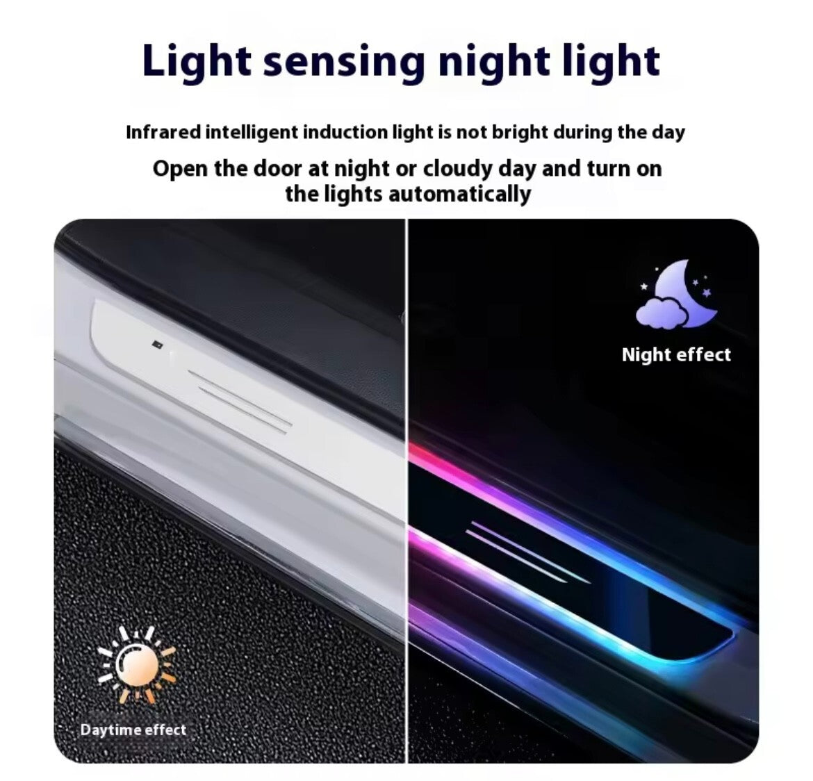 Mitsubishi Outlander Wireless LED Colour Change Door Sill Protectors Strips USB