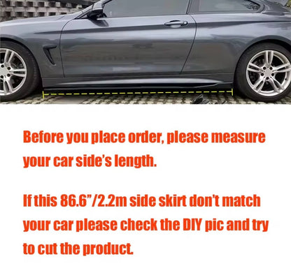 Mercedes C Class W205 2015+ 4 Door Gloss Black Side Skirts Extensions Universal