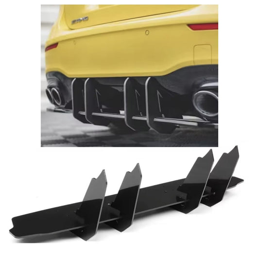 Mercedes A Class W177 A35 A45 AMG 2019-22 Rear Bumper Blade Diffuser Gloss Black