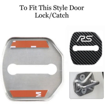 Ford Focus RS Carbon Fibre Effect Door Lock Catch Covers Focus RS MK2 MK3 4pcs
