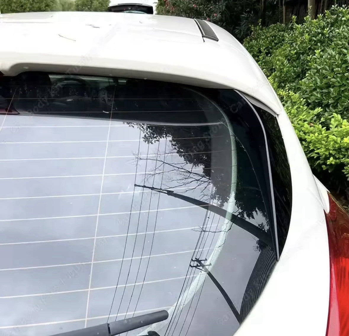 Rear Window Side Canard Spoiler Strips Gloss Black For Ford Focus MK3.5 2015-2018
