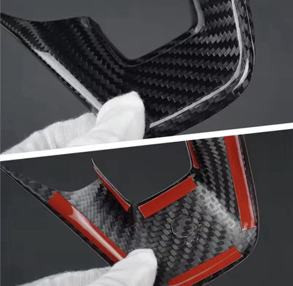 Real Carbon Fibre Low Steering Wheel Trim Cover For Ford Fiesta ST MK8 2018-2023