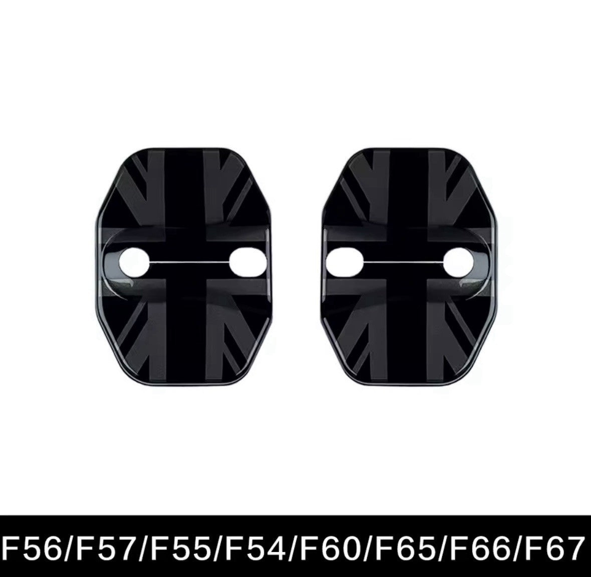 Black Union Jack Door Lock Covers For Mini F54 F55 F56 F57 F60 F65 F66 F67 2pcs