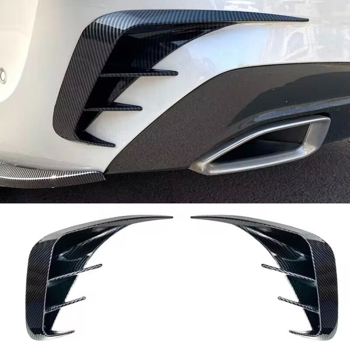 BMW 3 Series G20 G28 2019-2022 Carbon Fibre Rear Bumper Side Vent Canards Fins