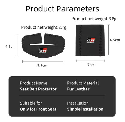 Toyota GR Sport Seatbelt Buckle & Clasp Cover Protectors Black