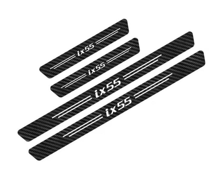 Hyundai ix55 Carbon Fibre Effect Car Door Sill Protector Strips Vinyl 4pcs