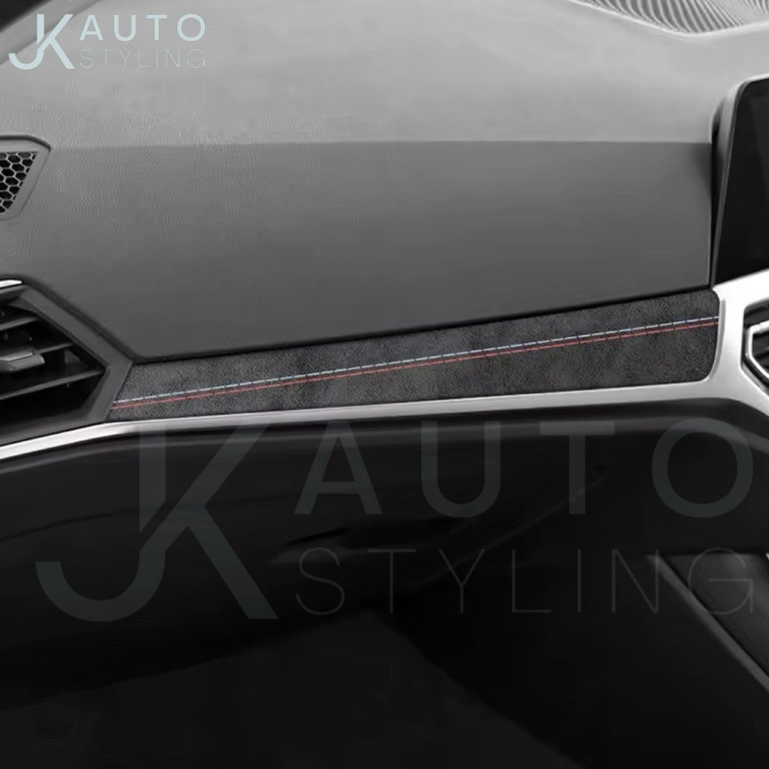 BMW 3 Series G20 G21 G28 2020+ Black Alcantara Main Dashboard Panel Trim Cover